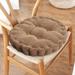 JeashCHAT Chair Cushion Solid Color Round Seat Cushion Thicken Soft Corduroy Cotton Filled Chair Pad for Kitchen Dining Chair Outdoor Garden Patio Furniture 16 inch Brown