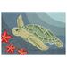 YOSITiuu Frontporch Indoor Outdoor Rug - Novelty Design Hand Hooked Weather Resistant UV Stabilized Foyers Porches Patios & Decks Sea Turtle 1 8 x 2 6