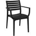 Artemis Outdoor Patio Dining Arm Chair In Black (Set Of 2)