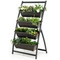 1 Pack 4 FT 4-Tier Vertical Raised Garden Bed Elevated Planter Box W/4 Container Boxes Plant Stand Indoor Outdoor Plant Shelf Tall Large Plant Holder For Living Room Home Office Garden Plant