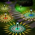 KISPATTI Solar Pathway Lights Outdoor Waterproof 6 Pack - Color Changing Garden Light Solar Powered for Outside - Ground Landscape Lighting for Yard Decor Driveway (RGB/Warm White)