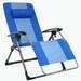 leecrd Outdoor Folding Reclining Zero Gravity Chair w/Head Pillow Blue