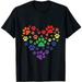 HEART Rainbow Dog Love Paw Prints Gay Pride Pet Dog Cat T-Shirt