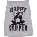 Dog Shirt Happy Camper Cute Outdoor Clothes For Family Pet Funny Camping Puppy Shirt Grey M