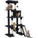 Cat Tree Cat Tower 63in Multi-Level Cat Tree for Indoor Cats Tall Cat Tree w/Sisal-Covered Scratching Posts & Condo Cat Furniture Activity Center for Cats Kitten Black L