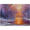 Bestwell 1000 Piece Jigsaw Puzzle for Kids Adults - Winter Landscape River and Bridge Puzzle Game