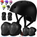 Kids Bike Helmet Toddler Helmet Kids Sport Protective Gear Set Boy Girl Child Cycling Helmet with Knee Pads Elbow Pads Wrist Guards Youth Skateboard Helmet for Kids 3+