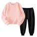 Bjutir Cute Outfits Set For Boys Girls Toddler Kids Boy Girl Clothes Unisex Solid Sweatsuit Long Sleeve Warm Pullover Tops Pants Set Outfits