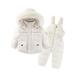 Toddler Outfits For Girls Snowsuit Kids Winter Warm Hooded Down Jacket Coat Snow Pants Clothes