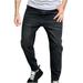 Amtdh Slack Jeans for Men Clearance Gradient Color Casual Comfy Trousers Mens Chino Pants Fashion 2023 Slim Fit Streetwear Button Zipper Breathable Men s Denim Full Length Pants Black XL