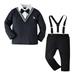 Toddler Boy Outfits Clothes Clothes Shirt Suspender Pants Set Outfit Clothes Black 2 Years-3 Years