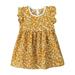 Tengma Toddler Girls Dresses Summer Dress Ruffled Sleeves Summer Floral Princess Dress Casual Dress Fashion Princess Dresses Yellow 90