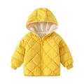 Riforla Toddler Babys Boys Girls Thick Warm Hooded Coat Winter for Babys Clothes Coat Jacket Outwear Solid Colour Toddler Winter Coat for Boys Yellow 130