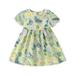 HIBRO Toddler Baby Kids Girl Dresses Short Sleeved Floral Summer Beach Dress Casual Clothes Sleeveless Skirt Sundress