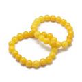 1pc Natural Yellow Jade Bead Stretch Bracelets Round Dyed 2 inch~2-3/8 inch(5~6cm) Bead: 5.8~6.8mm