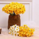 Daiosportswear Artificial Flowers Artificial Daffodils Artificial Plant Daffodils DIY Wreath Wedding Living Room Garland Daffodil Bouquet Yellow