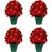 Rubys Silk Flowers - 18 Artificial Red Poinsettia Flower Bouquet â€“ 5 Lbs Weighted â€“ 18 Tall And 16 Wide â€“ Perfect Size For Christmas Decor Home Office Or Memorial - 4 Pack