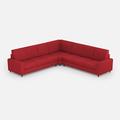 Sakar 3-Sitzer-Sofa (drei 60-cm-Sitze) + Ecksofa + 3-Sitzer-Sofa (drei 60-cm-Sitze), Außenmaße L.286x286, Farbe Rot