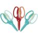 Fiskars Training Scissors for Kids 3+ with Easy Grip (3-Pack) - Toddler Safety Scissors for School or Crafting - Back to School Supplies - Turquoise Red