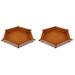 2pcs PU Leather Valet Tray Small PU Leather Catchall Tray Desk Organizer Home Supplies