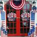 Yuljskio 1PCS Fourth Of July Decoration Wooden Welcome Door Sign Patriotic Wall Decoration Red White And Blue Garland American Flag Hanging Sign Independence Day Decoration Door Porch Wall