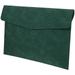 A4 Leather Document Storage Bag Briefcase (green) Office Bills Organizers Documents Safe File Receipt Container Travel