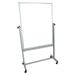 Mobile MB3648WW Dry Erase Double-Sided Magnetic Whiteboard With Aluminum Frame And Stand 36 W X 48 H