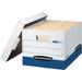 Bankers Box 12 Pack R-KIVE Heavy-Duty File Storage Boxes Fastfold Lift-Off Lid Letter White/Blue