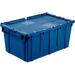 Plastic Distribution Container With Hinged Lid 21.9 X 15.2 X 12.8â€� Blue