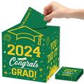GHYJPAJK 2024 Graduation Card Box Grad Party Wish Card Box Class 2024 Graduation Table Cards Advice Centerpieces Decora Box