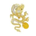 Men Vintage Crystal Pearl Dragon Corsage Brooch Pin Women Jewellery Gift Q2E4