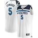 Men's Fanatics Branded Anthony Edwards White Minnesota Timberwolves Fast Break Replica Player Jersey - Association Edition