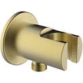 Sortie de flexible murale laiton avec support Clever Gamme pro modèle round couleur brushed gold