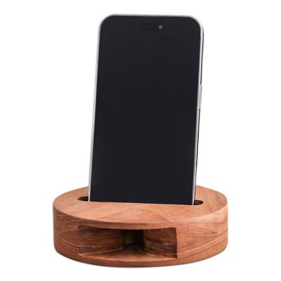 Modern Sound,'Round Teak Wood Phone Speaker from Thailand'