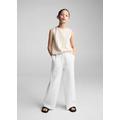 Wideleg linen trousers white - Kids - 5-6 years - MANGO KIDS
