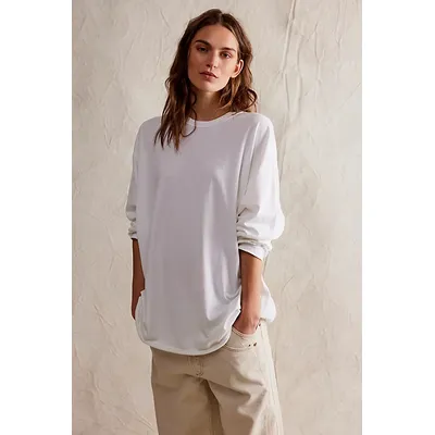 We The Free Ellen Long-Sleeve Tee at Free People in Ivory, Size: XS