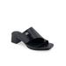 Women's Etta Sandal by Roamans in Black Leather (Size 5 1/2 M)