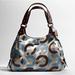 Coach Bags | Coach Madison Chain Link Scarf Print Satin And Leather Maggie Hobo Blue/Brown | Color: Blue/Brown | Size: Os
