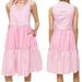 J. Crew Dresses | J. Crew Pink White Mixed Striped Sleeveless Tiered Popover Dress Nwt Size Medium | Color: Pink/White | Size: M