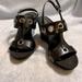 Nine West Shoes | Nine West Ladies Sandals 5m Black Nwot Silver Cutouts See Photo Of Broken Strap | Color: Black | Size: 5