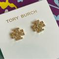 Tory Burch Jewelry | New Tory Burch Kira Crystal Logo Stud Earrings - Gold - Mother’s Day Gift | Color: Gold | Size: Os