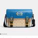 Coach Bags | Coach Track Crossbody In Colorblock Signature Canvas With Coach Stamp | Color: Blue/Tan | Size: Os