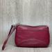 Coach Bags | Coach Wallet Small Wristlet Zipper Pebbled Leather Burgundy | Color: Red | Size: Os