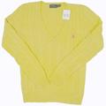 Polo By Ralph Lauren Sweaters | New Polo Ralph Lauren Womens Sweater! M Yellow Pink Polo Player Wool Cashmere | Color: Yellow | Size: L
