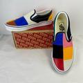 Vans Shoes | New Vans Classic Slip On Patchwork Sneakers Shoes Colorblock Nwb | Color: Black/Blue | Size: 9.5