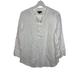 J. Crew Tops | J Crew Top Women Extra Small Blouse White Linen Half Button Front Tunic Solid | Color: White | Size: Xs