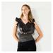 Nine West Tops | Nwt Nine West Womens Sleeveless Ruffle Smocked Hem Top Ww23w224rs M Black | Color: Black | Size: M