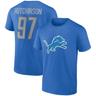 Men's Aidan Hutchinson Blue Detroit Lions Player Icon Name & Number T-Shirt