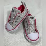 Converse Shoes | Converse Chuck Taylor All Star Slip On Sneakers, Toddler Size 4 | Color: Gray/Pink | Size: 4bb