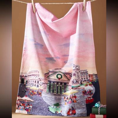 Anthropologie Holiday | Nwt Anthropologie Holiday In The City Dish Towel Rome | Color: Brown/Pink | Size: Os